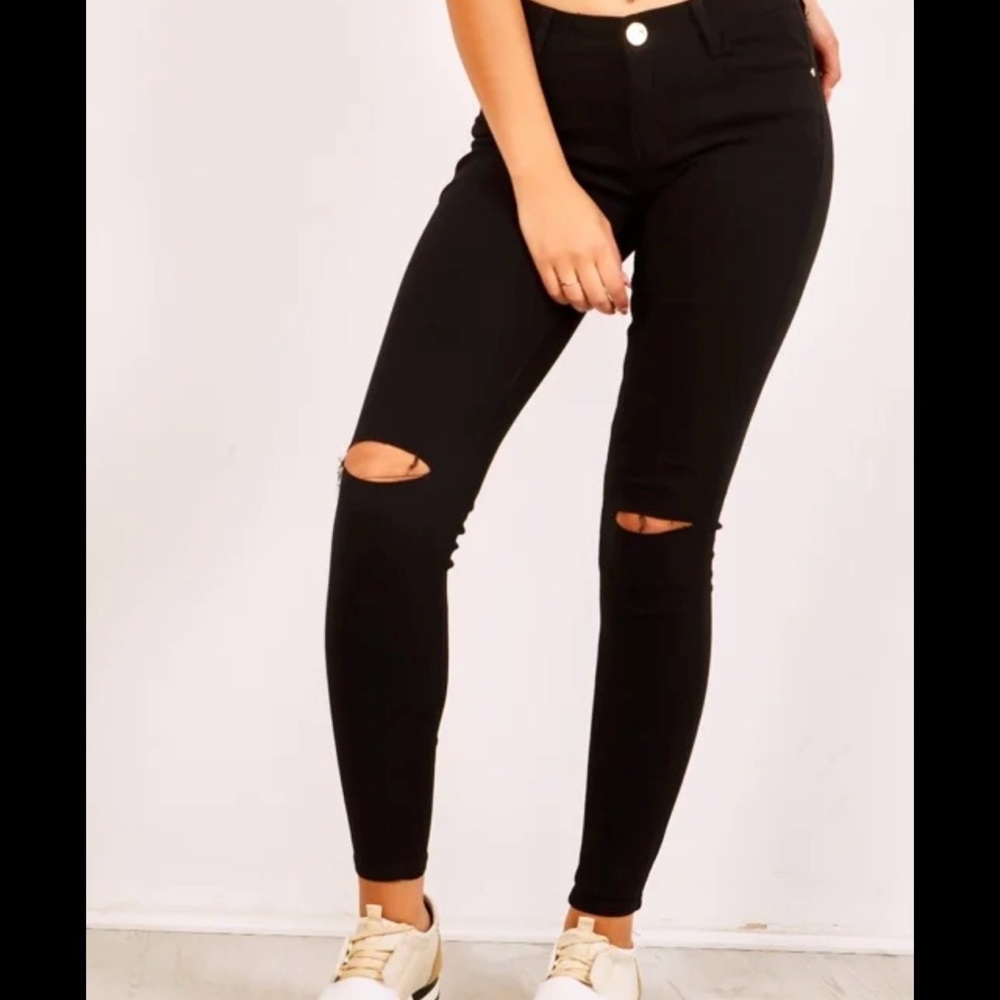 Carmar Black Distressed Skinny Jeans